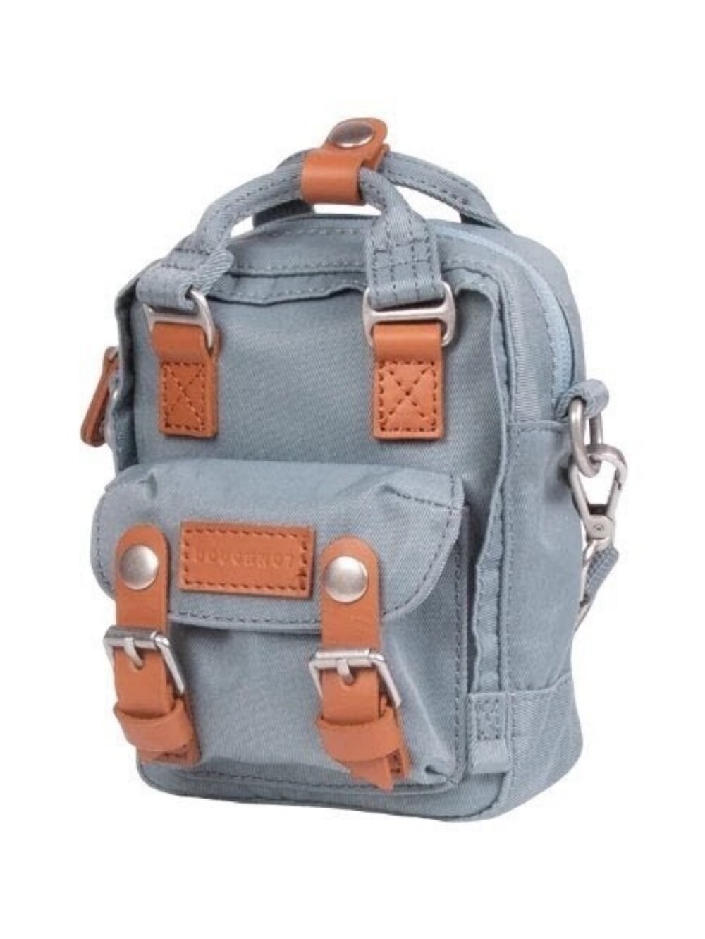 Doughnut Macaroon Tiny Earth Tone Series Crossbody Bag Washed Denim